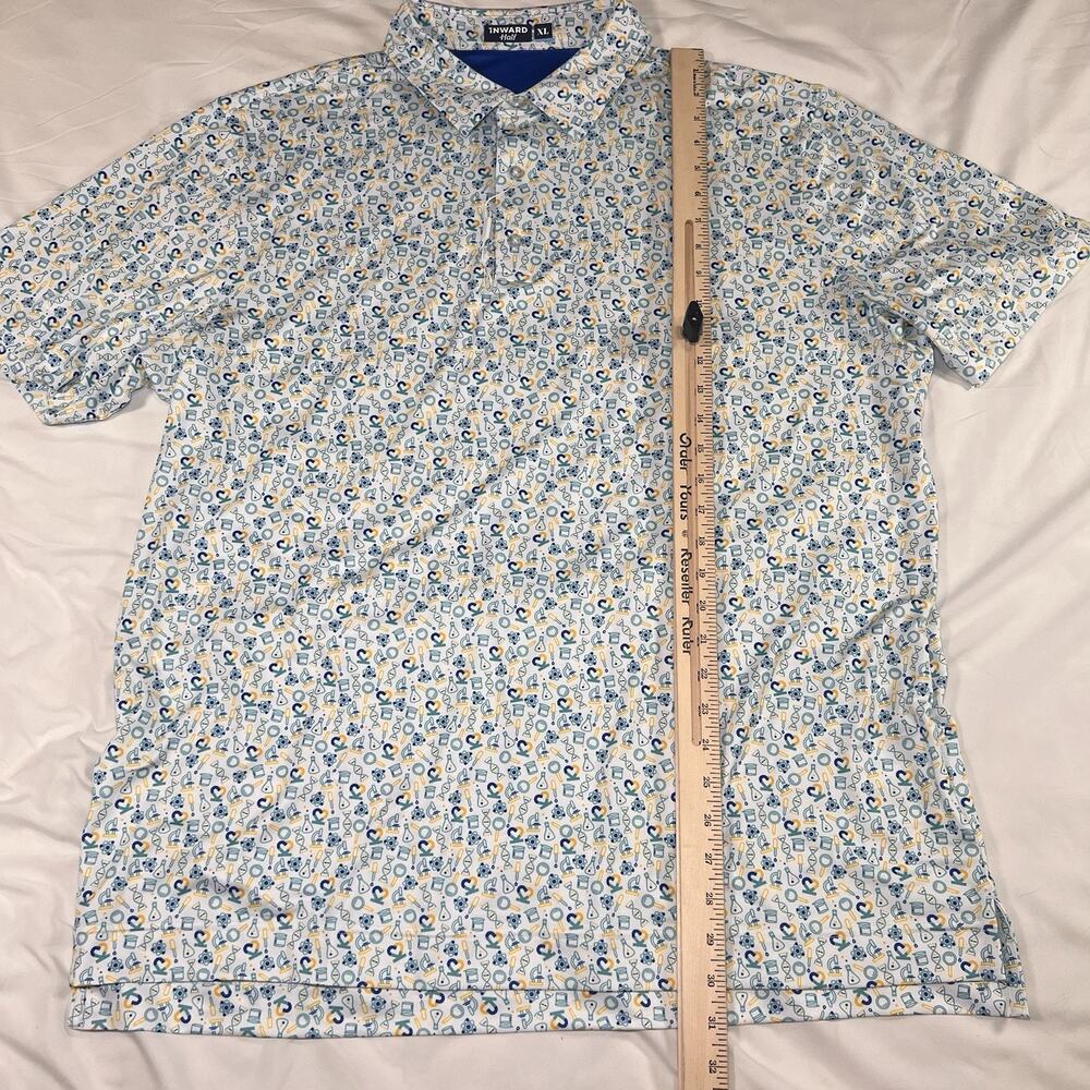 Inward Half Golf Polo Shirt Men Size XL White Performance Chemistry Science NWOT - Picture 9 of 15